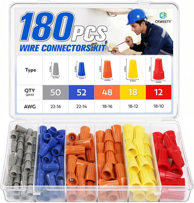 Set 180 Tuercas Conectores Alambre Tapas Cable Eléctrico