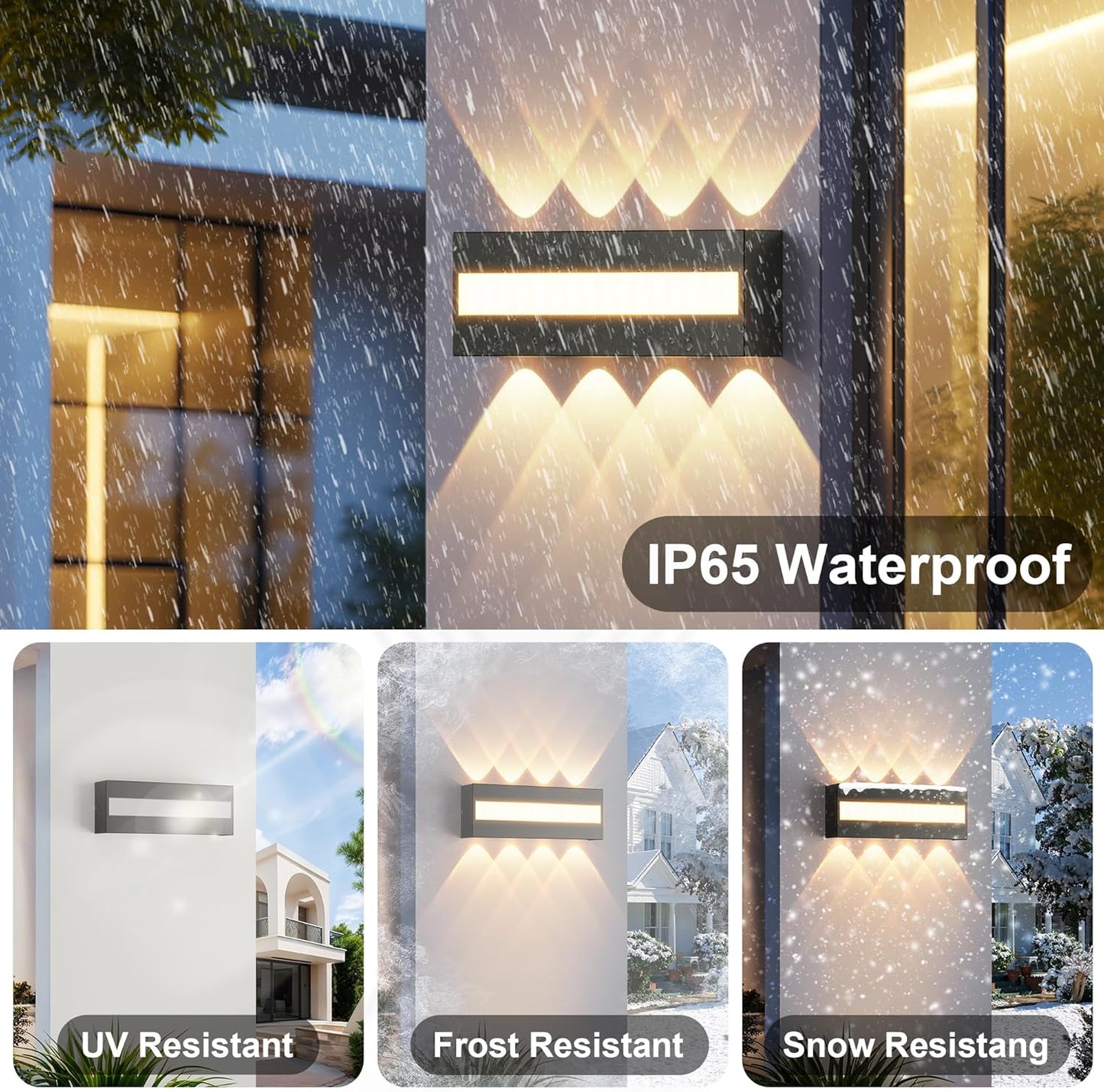 Lámpara pared exterior LED 18W aluminio negro IP65