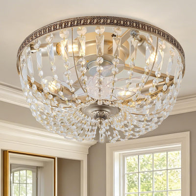Ventilador techo dorado estilo moderno con luces y control remoto