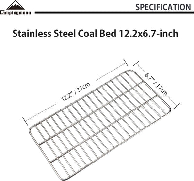 Rejilla de carbón acero inox para parrilla 31x17cm