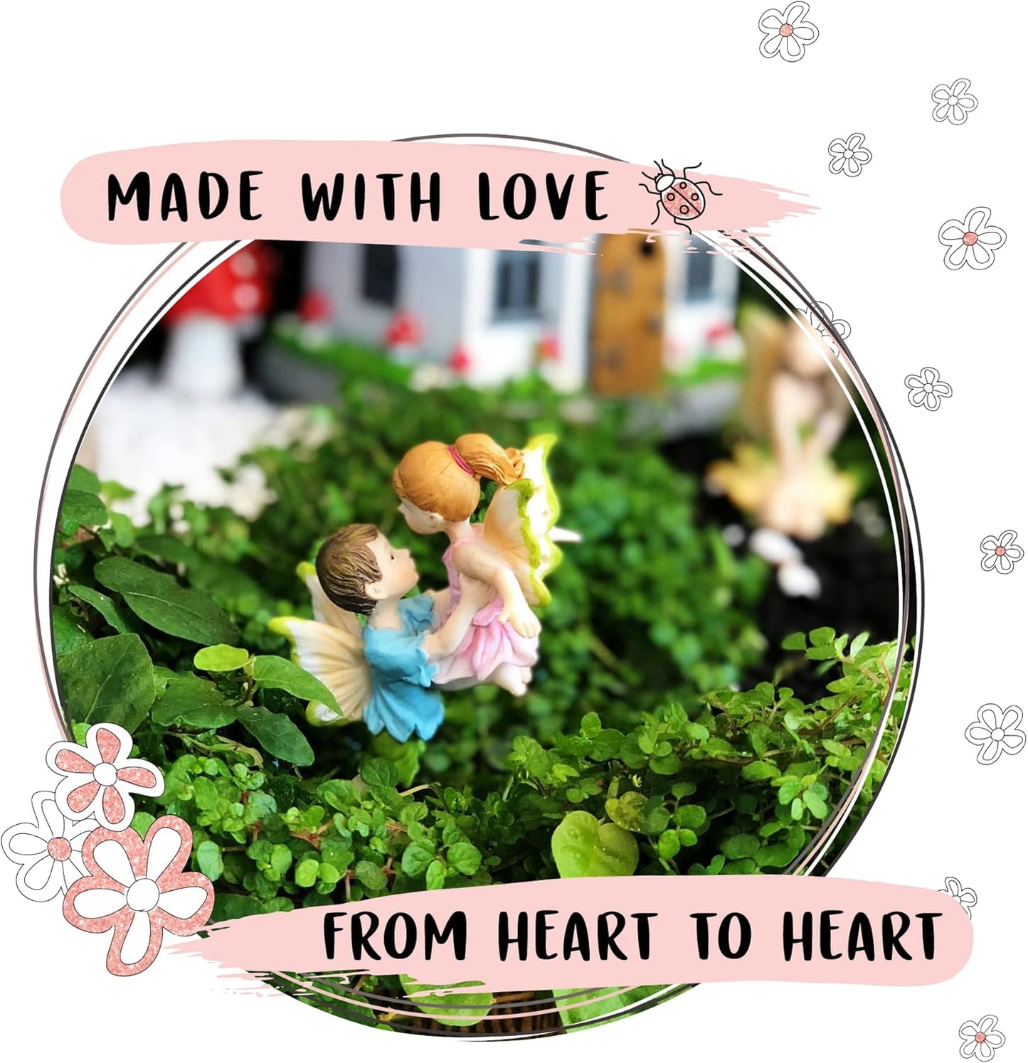 Figura hada miniatura decoración jardín caja regalo