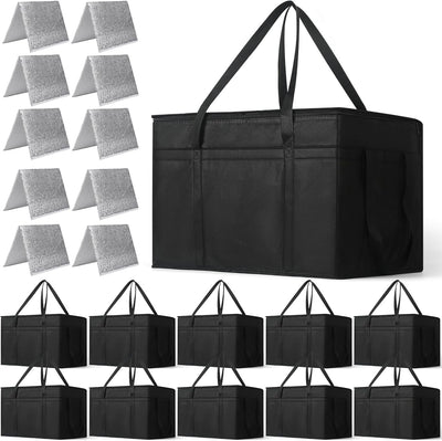 10 Bolsas Térmicas XXXL Plegables Entrega Pizza Catering