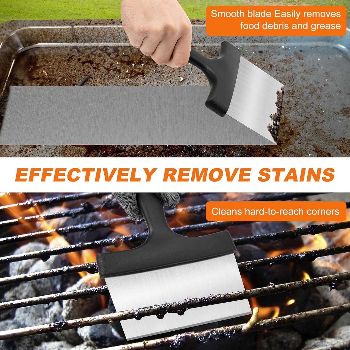 Rascador parrilla acero inox mango 5pulg cocina