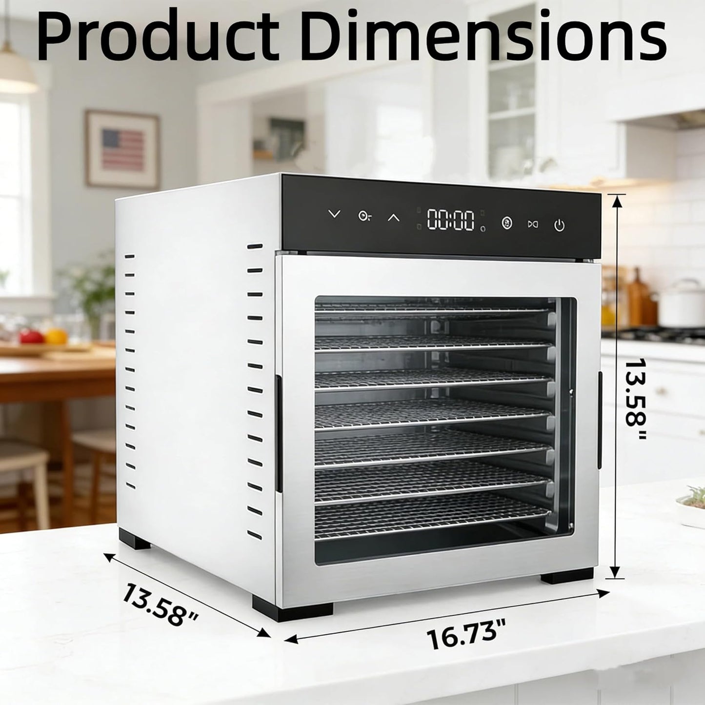 Máquina deshidratadora 8 bandejas acero inox con temp. 185°F