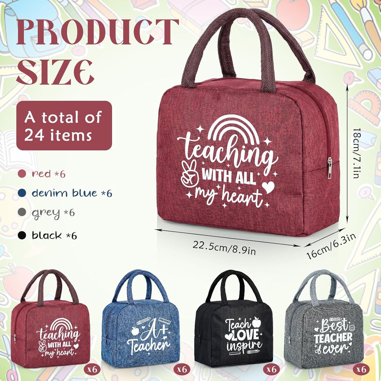 24 Bolsas Almuerzo Reutilizables Aislamiento Térmico Impermeables