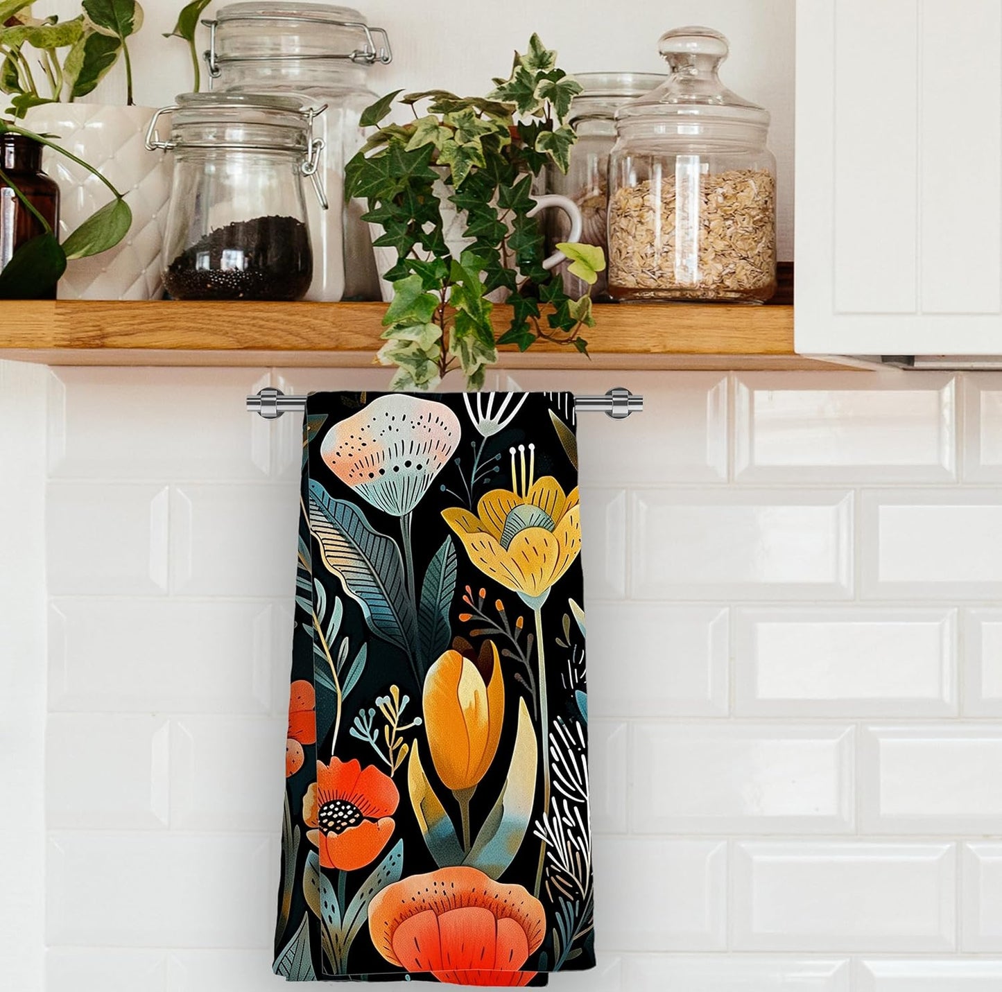 Toallas de cocina vintage bohemias suaves sin pelusas 16 x 24