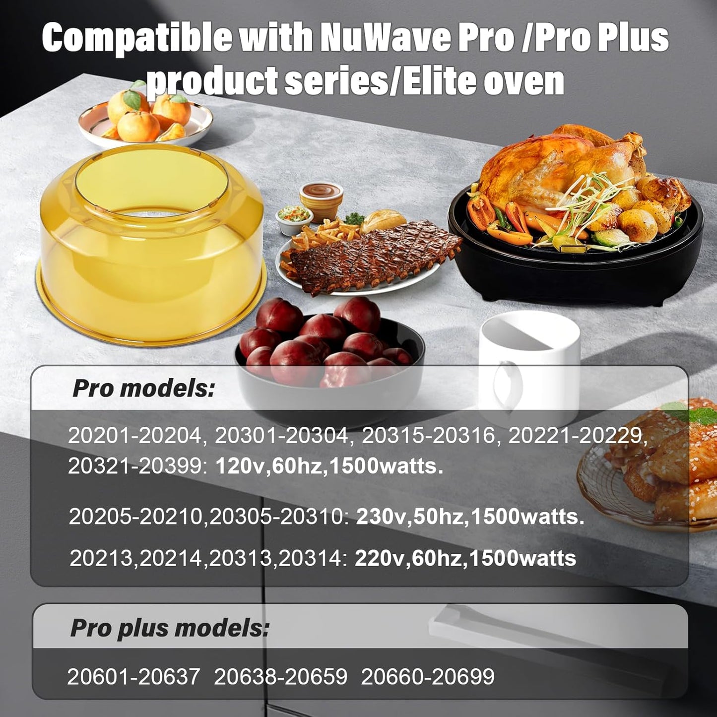 Cubierta horno eléctrico comp para NuWave Pro termoplástico