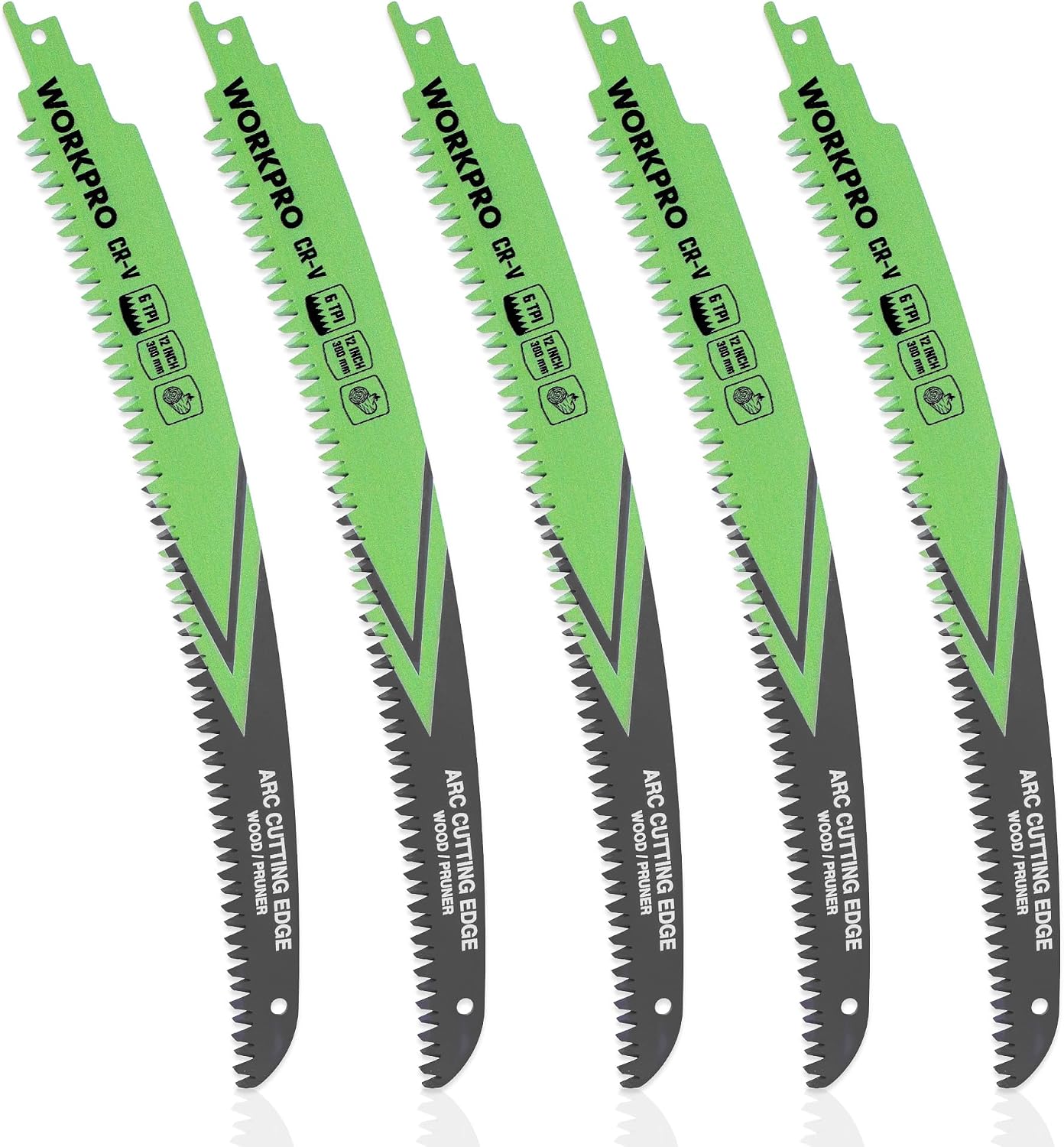 Set 5 Hojas Sierra Recíproca Madera 12pulg 6TPI