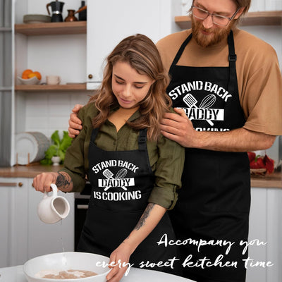 Delantal de cocina para papá con bolsillos ajustable impermeable