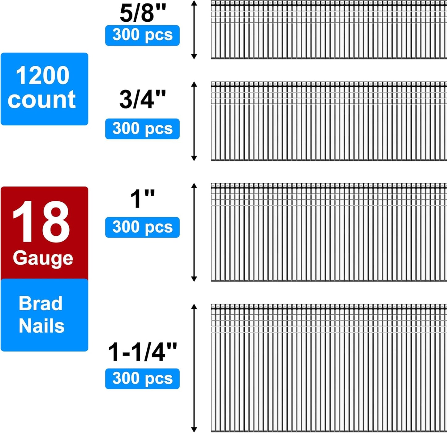 Clavos Brad 1-1/4 pulg 2000 uñas galvanizadas para clavadora