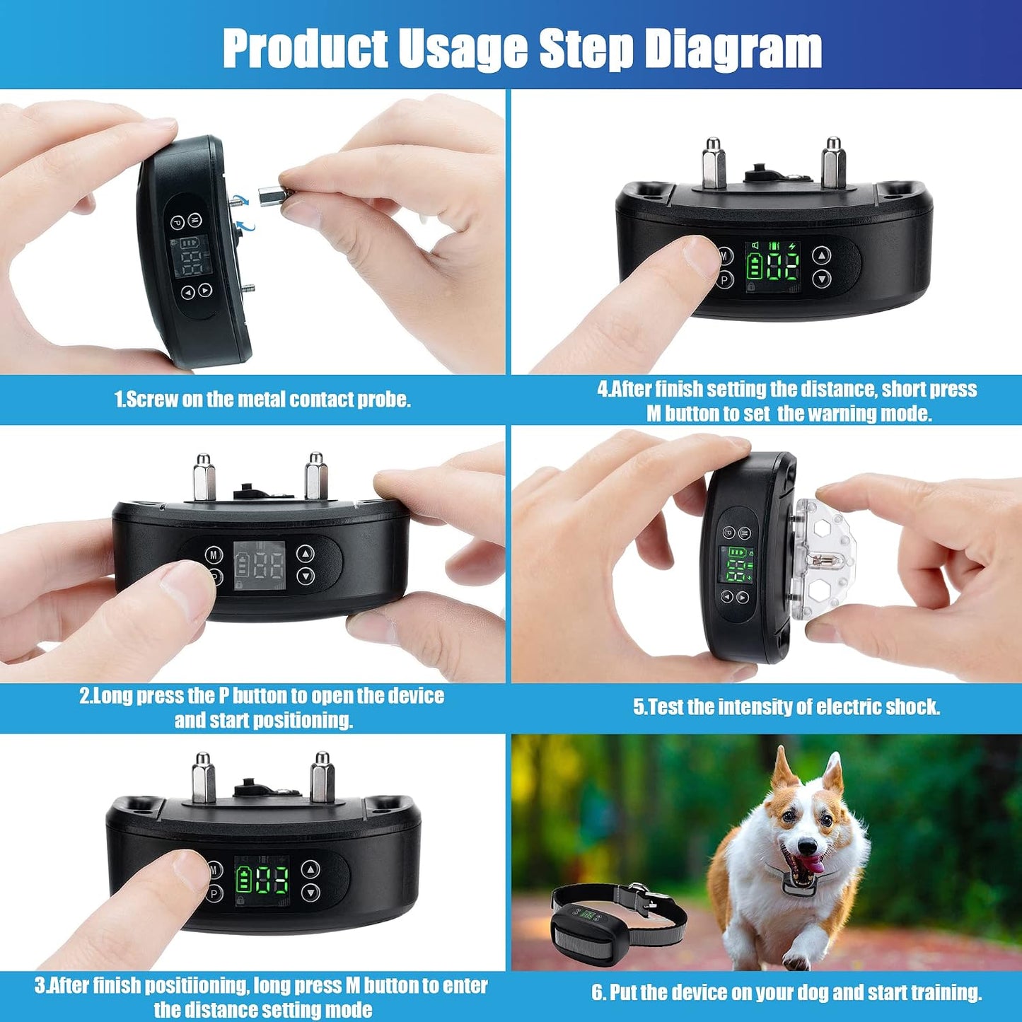 Valla GPS inalámbrica para perros impermeable 98-3280pies