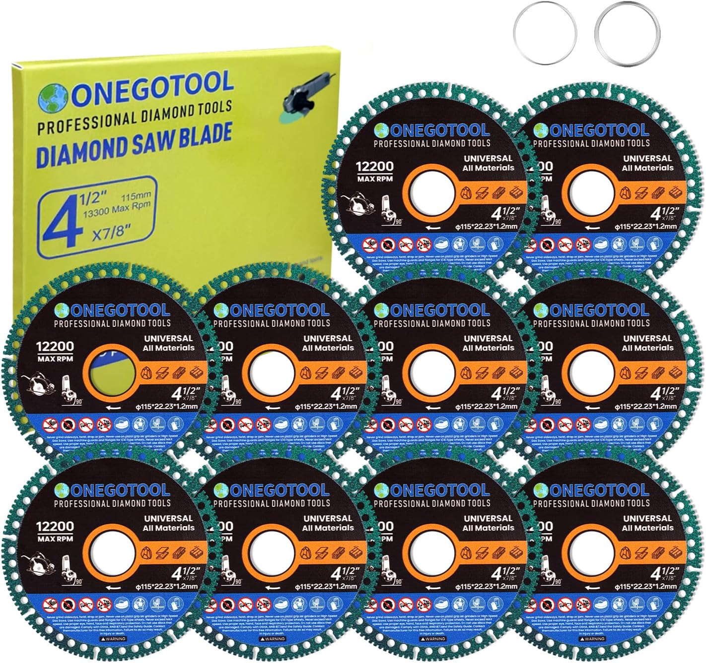 Discos corte 4.5pulg diamante para amoladora 10uds