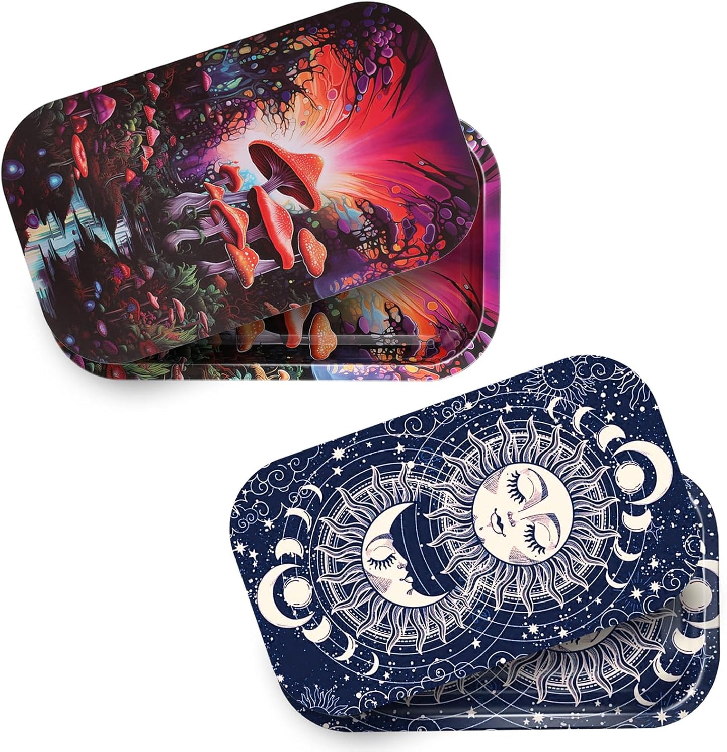 Bandeja de metal con tapa magnética PVC 11 x 7 pulgadas decorativa para hogar