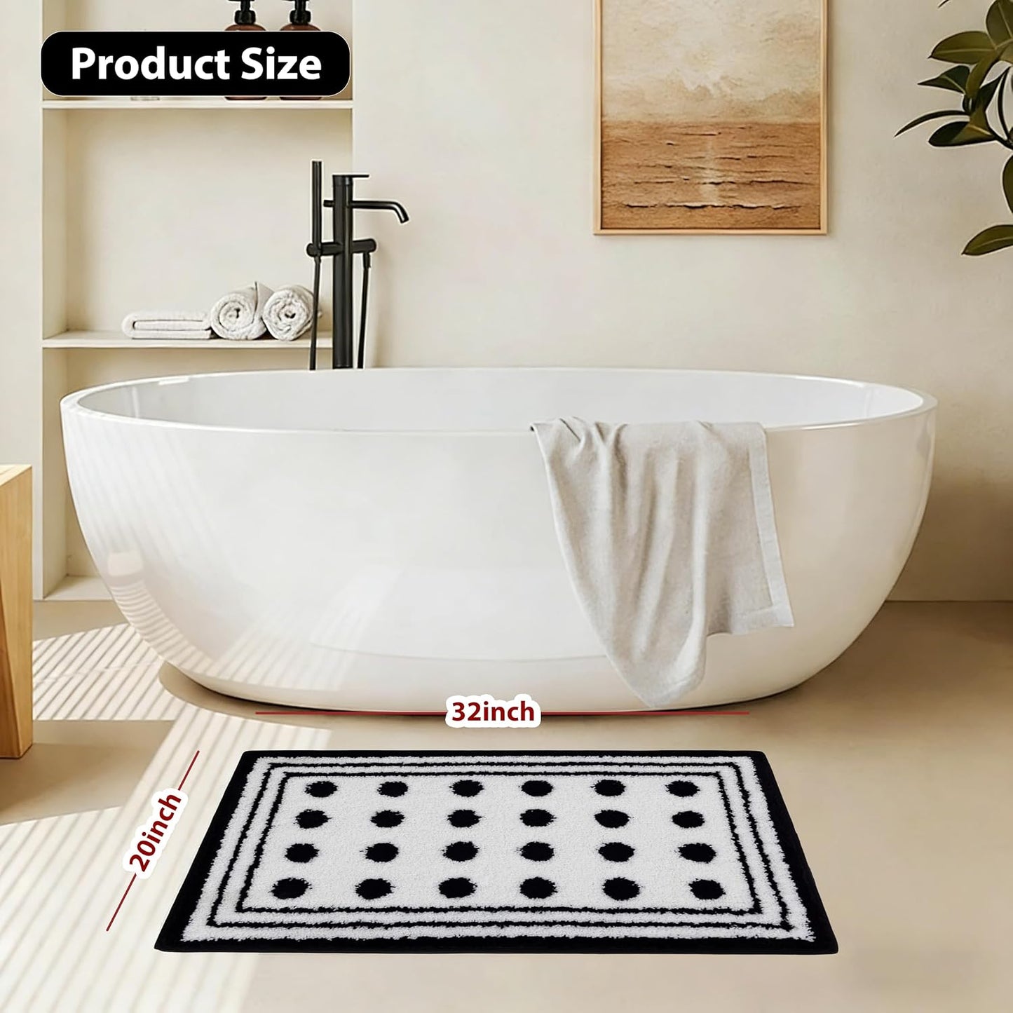Alfombra baño microfibra antideslizante 20x32