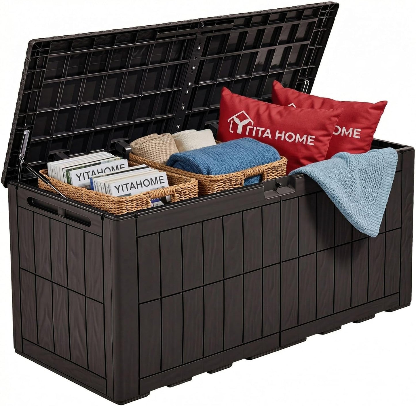 Caja almacenamiento resina impermeable 110gal con cerradura