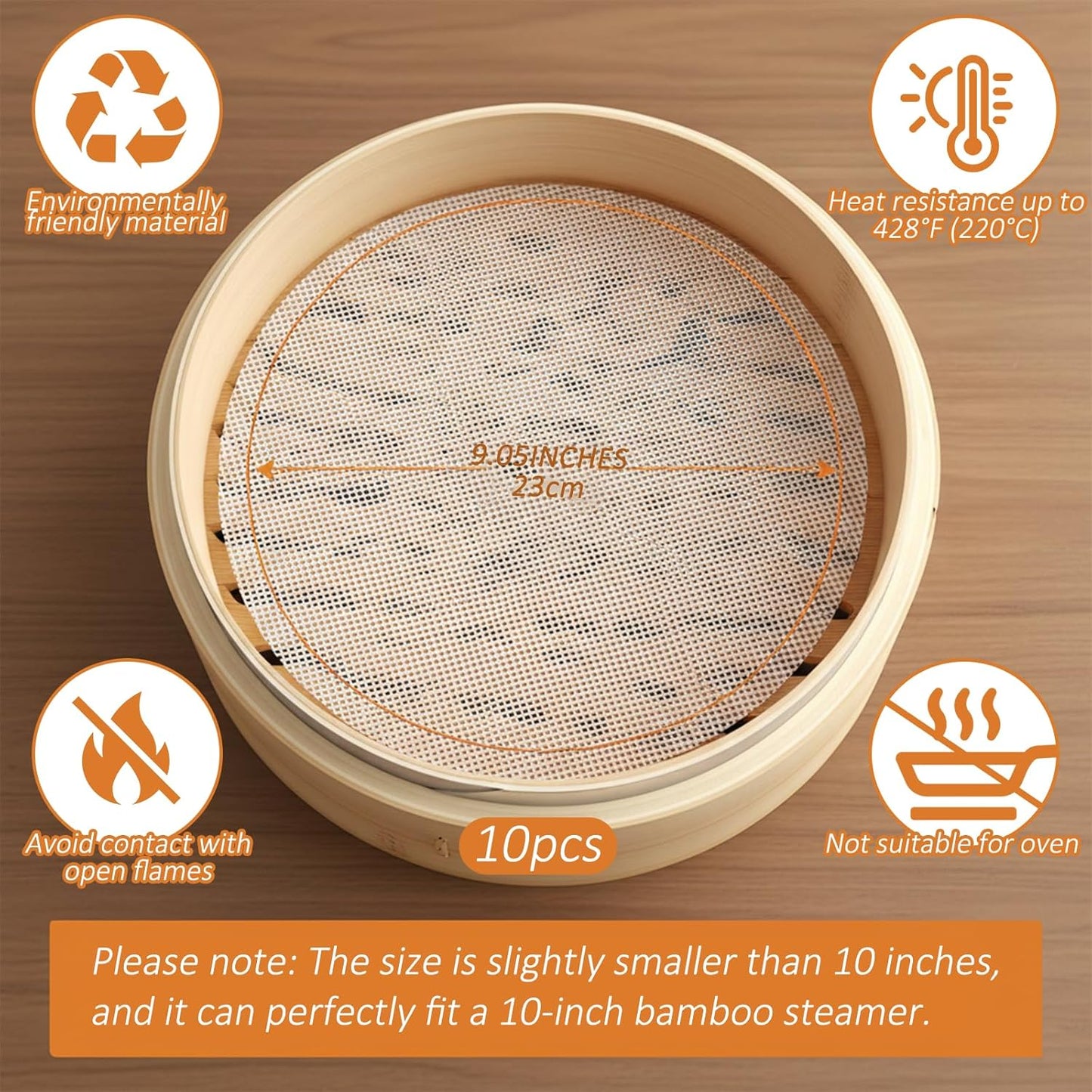 10 Forros Silicona Bambú 9pulg Reutilizables Albóndigas
