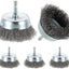 5 Cepillos Taladro 3pulg Acero Carbono Vástago 1/4pulg