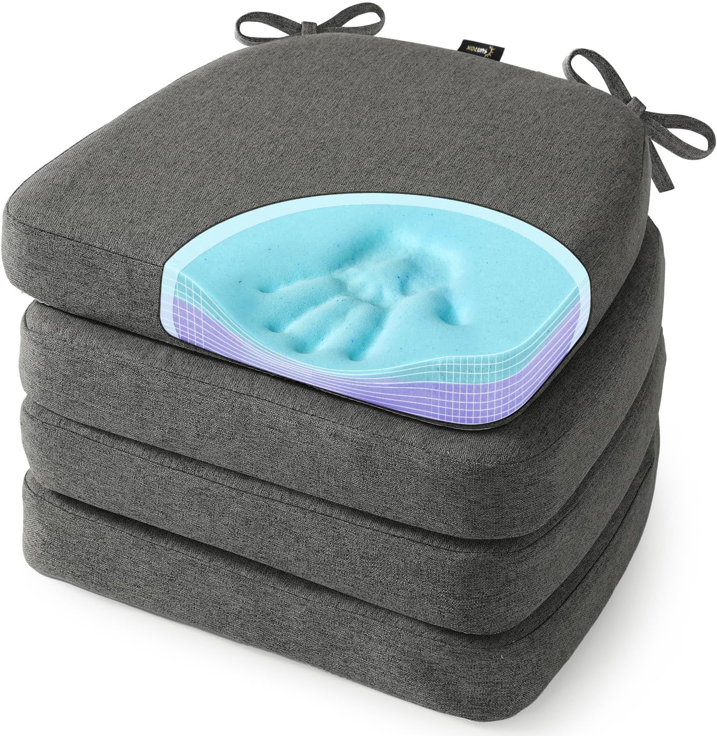 Cojín viscoelástico gel refrescante para silla forma U doble capa
