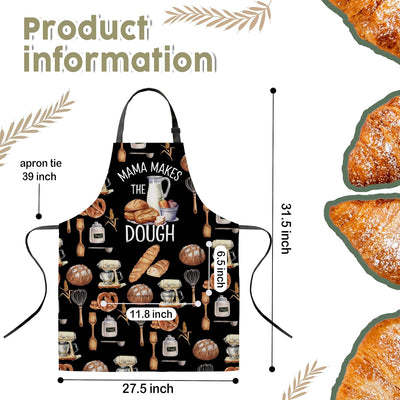 Delantal de cocina ajustable para mujeres con bolsillos grandes
