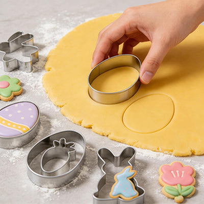 Set 12 Cortadores Galletas Flor Conejo Huevo Zanahoria Acero Inox