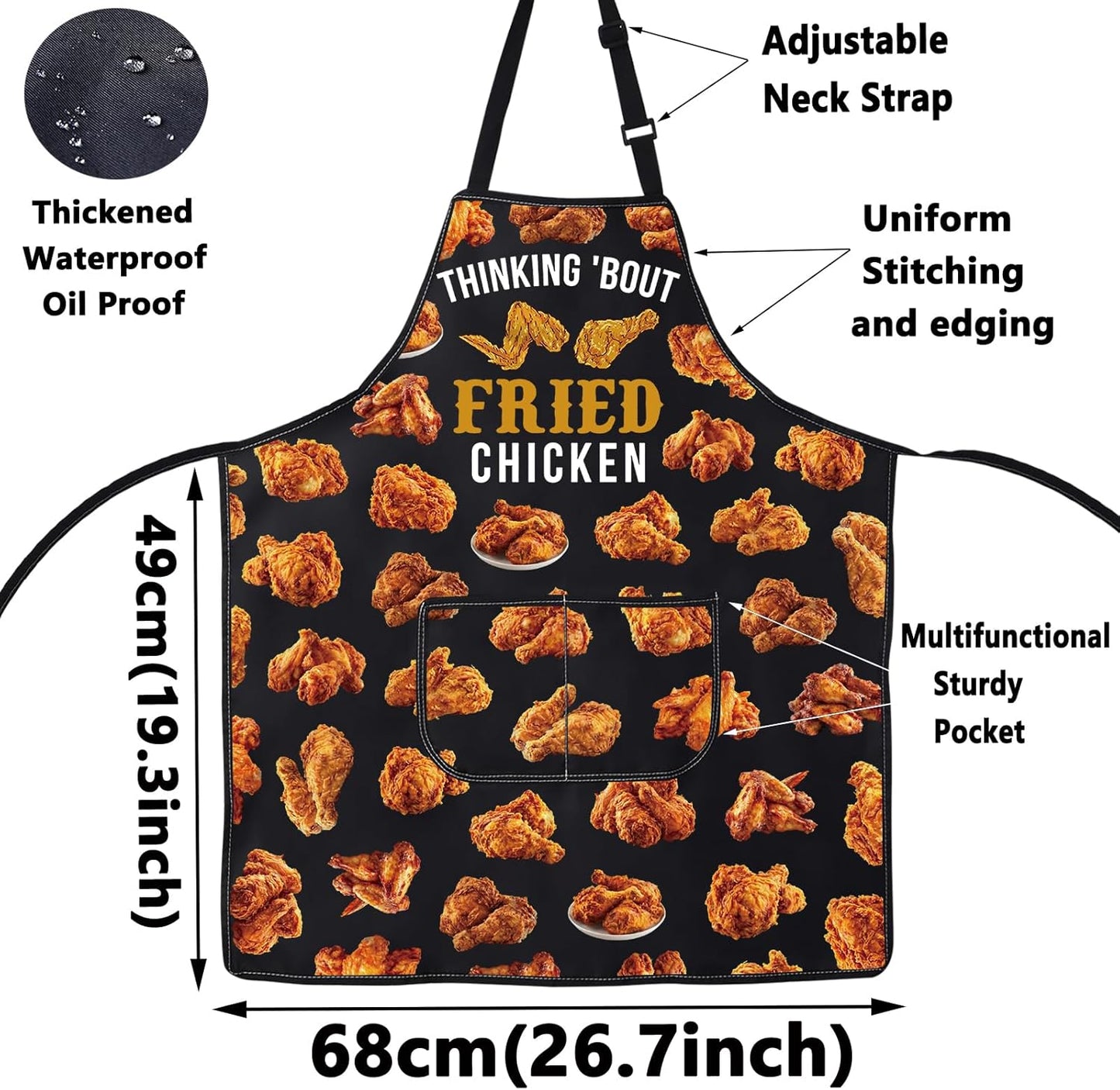 Delantal de chef de pollo frito para asar