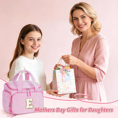 Bolsa de aseo colgante con inicial para niñas y adolescentes
