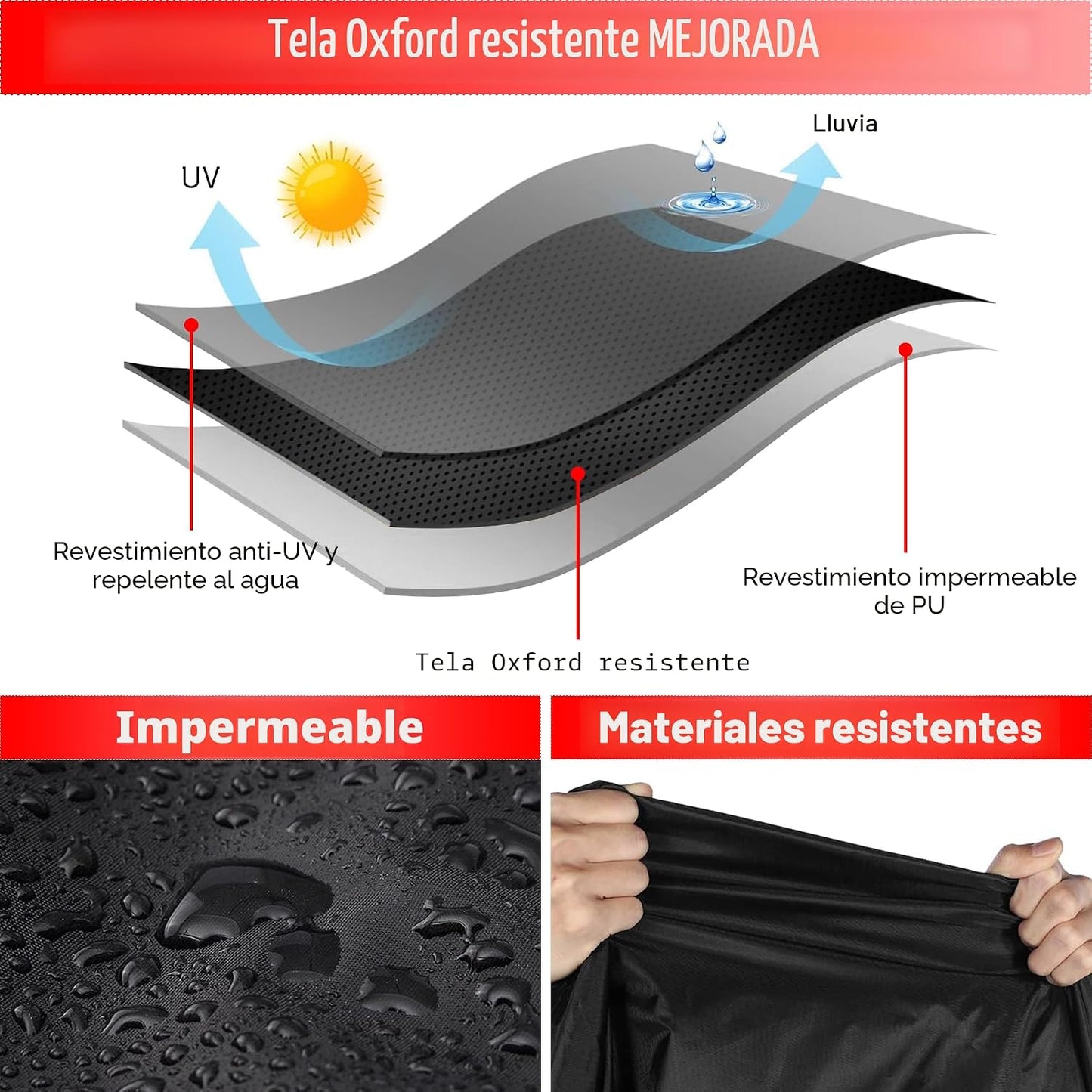Cubierta parrilla gas 58pulg impermeable resistente