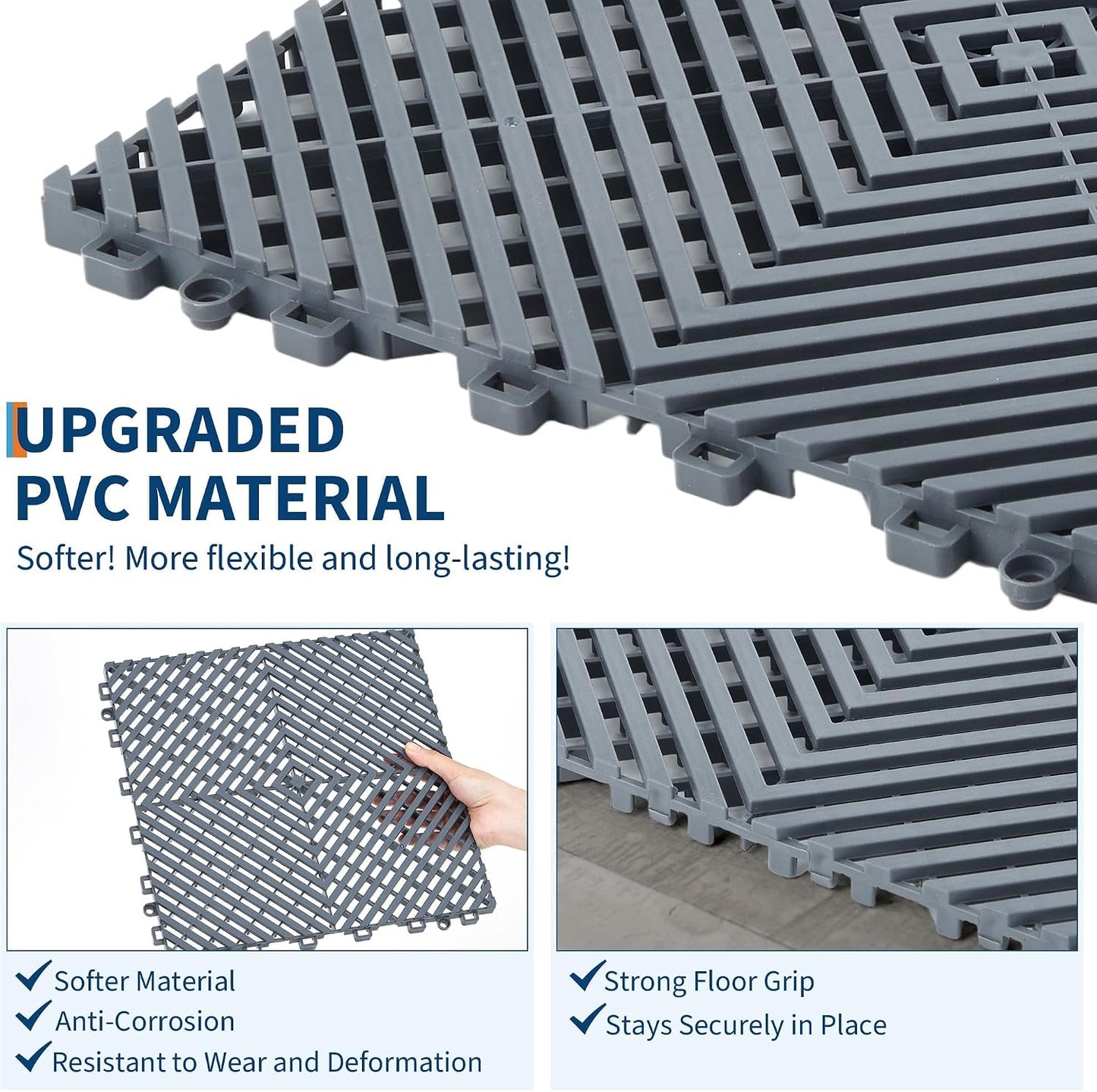 Alfombrillas impermeables 12x12pulg para garaje gimnasio