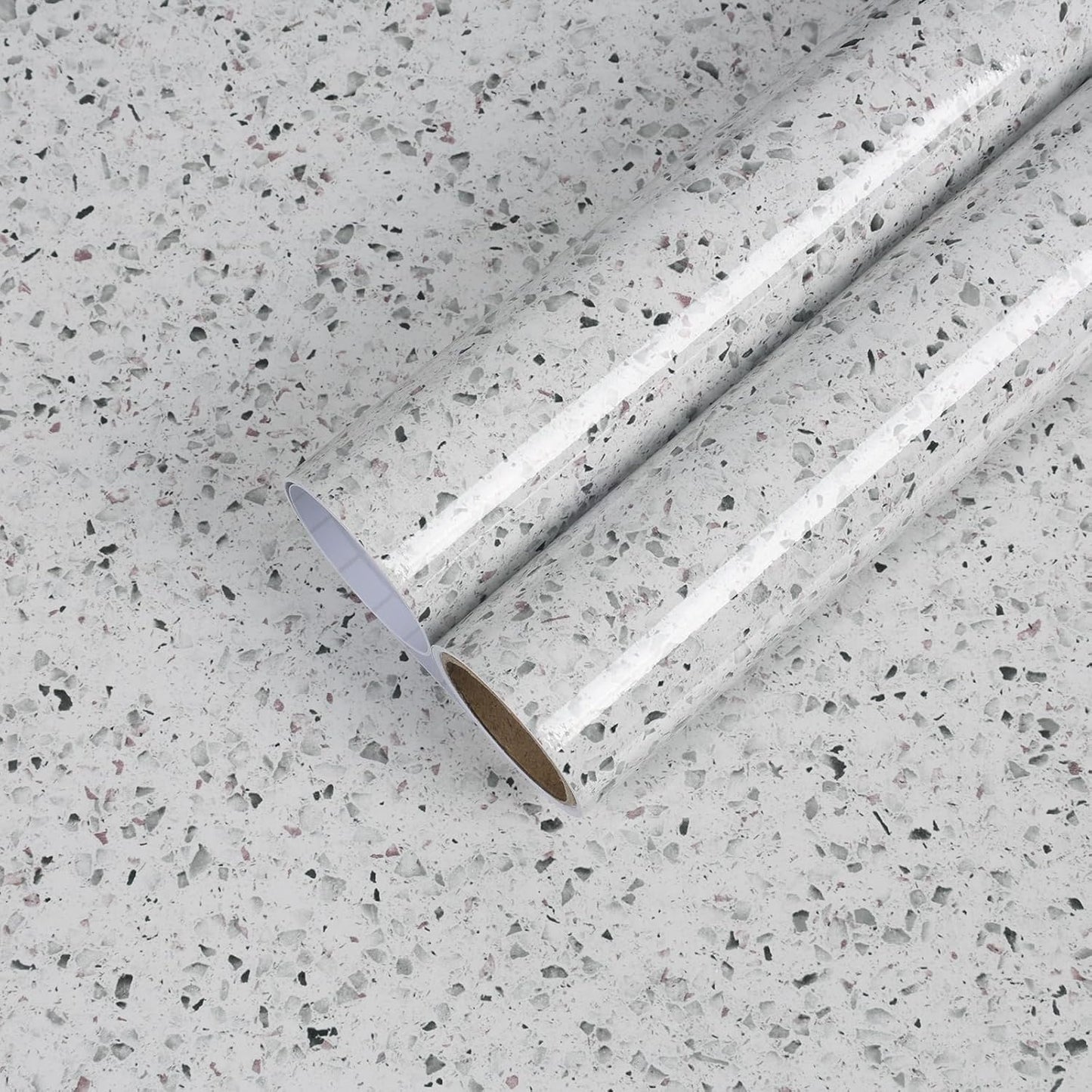 Papel adhesivo granito blanco para encimeras y muebles