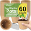 60 Macetas Turba 4pulg con Etiquetas Biodegradables Drenaje