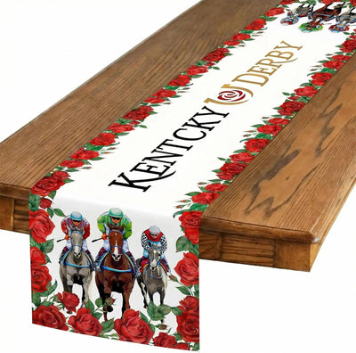 Camino de mesa de lino Derby Horse Racing Kentucky Tablerunner Churchill Downs