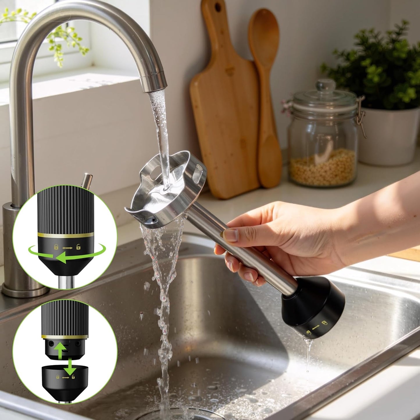Batidora inmersión 1200W plástico negro
