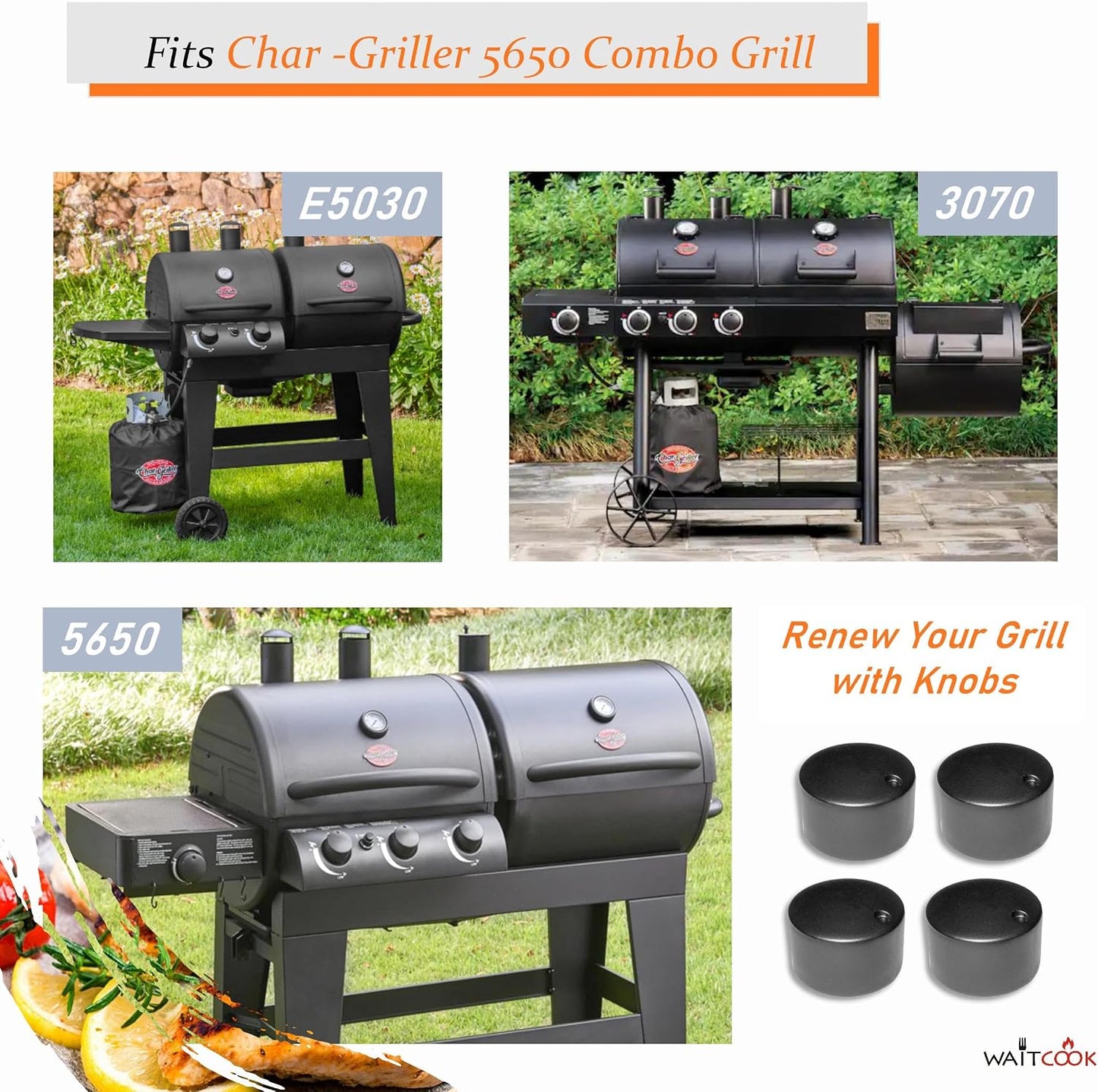 Pomo parrilla gas char 5650 perillas