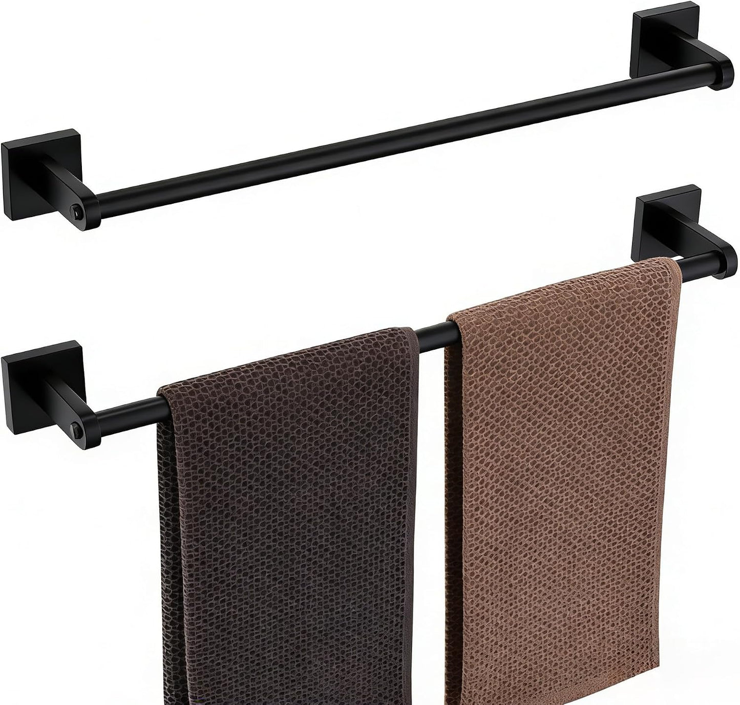 Toallero negro mate 18pulg soporte pared 2 pzas