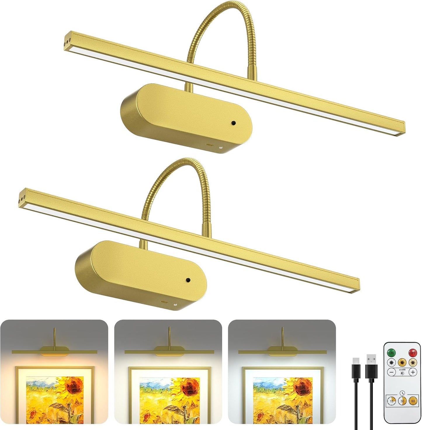 Luces arte inalámbricas para pared con control remoto 3 colores