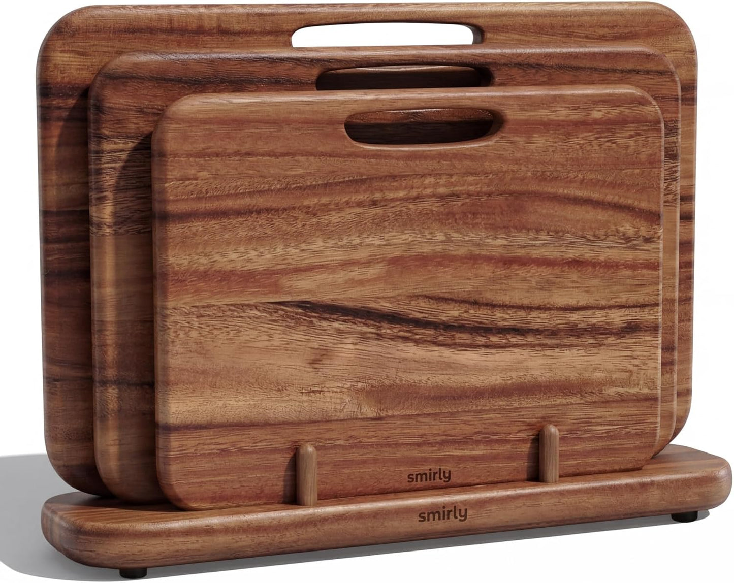 Tabla de cortar de madera para cocina doble cara con asa de nogal maciza