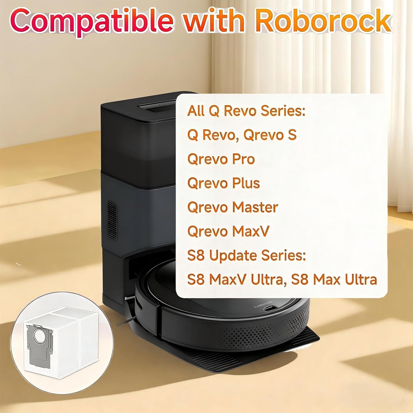 16 Bolsas Polvo Qrevo para Roborock QV 35A S5V Edge CurvX