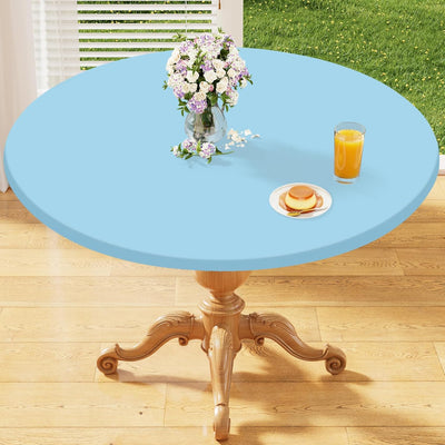 Mantel redondo ajustable elástico impermeable a prueba de aceite para mesa de 36-44"