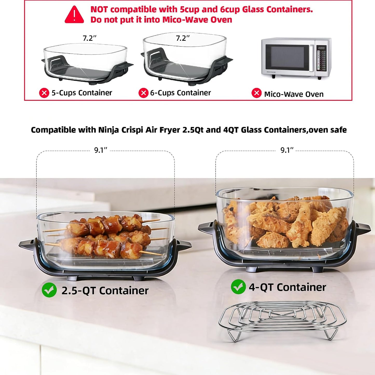 Rejilla freidora aire Ninja Crispi FN101 2.5-4qt acero inox