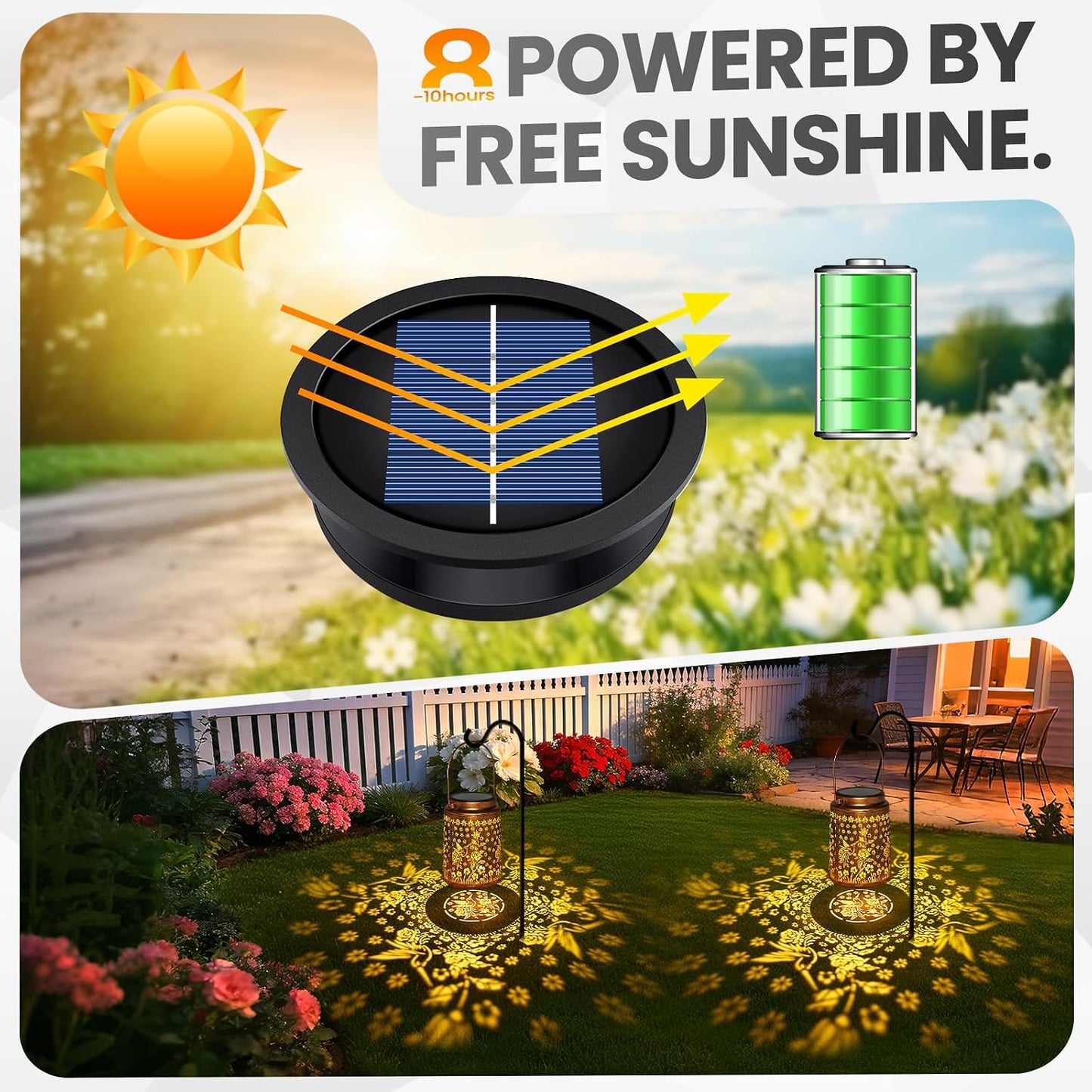 4 Luces Colgantes Solares Con Parte Superior Impermeable