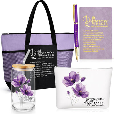 5 regalos para mujeres Meanplan diario, bolsa de maquillaje y bolígrafo con mensaje para enfermeras
