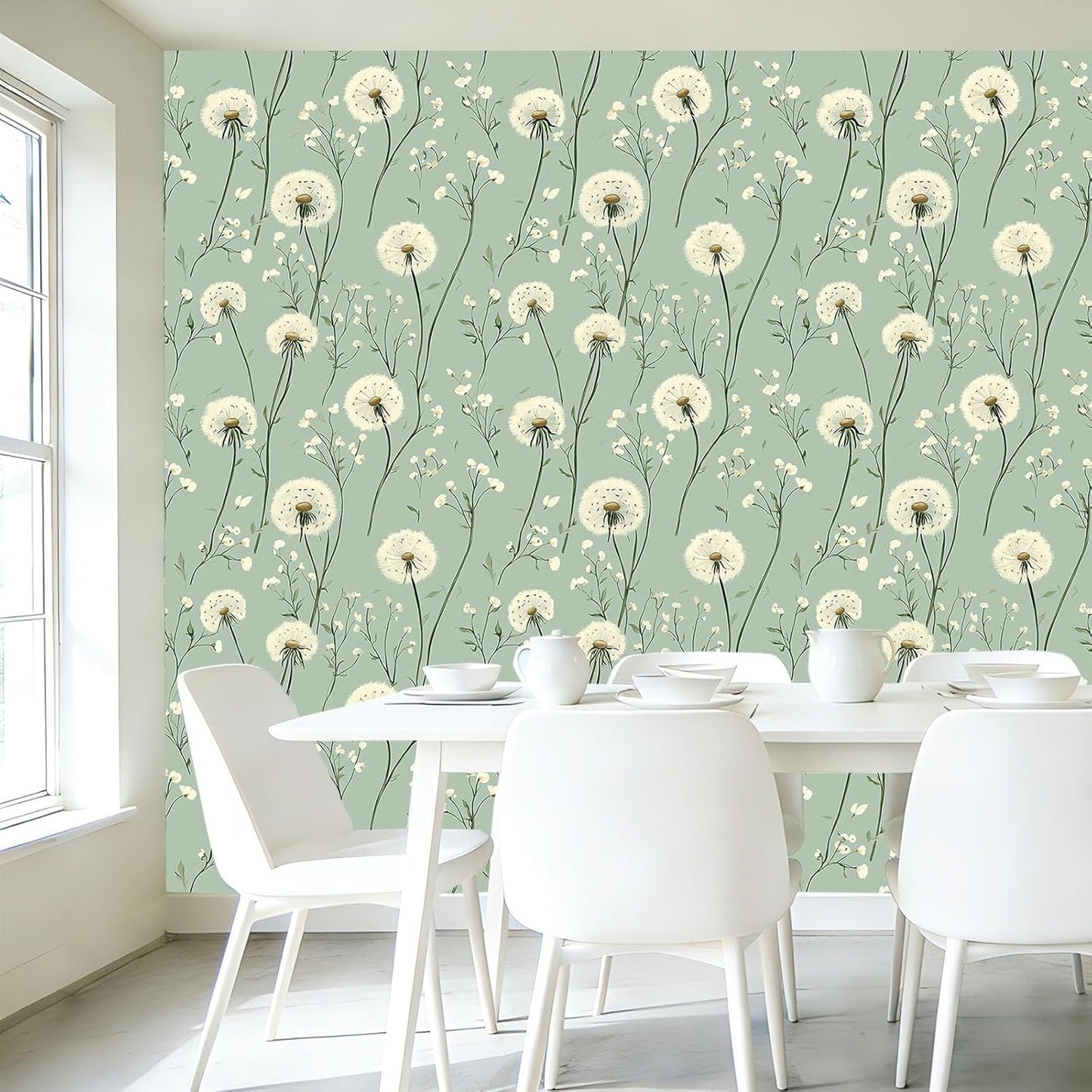 Papel tapiz floral botánico autoadhesivo para dormitorio