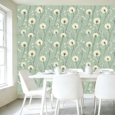 Papel tapiz floral botánico autoadhesivo para dormitorio