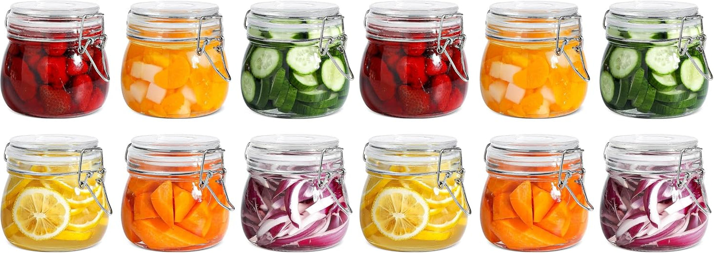 Tarros herméticos de vidrio ComSaf para alimentos 17 oz 6 piezas