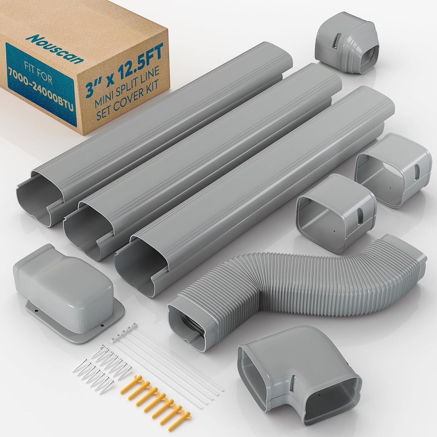 Kit cubierta conducto flexible 3pulg 12.5ft para minisplit