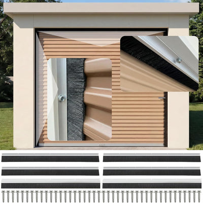Kit sello cepillo nailon puerta garaje 3pulg 12x12pies corrugado