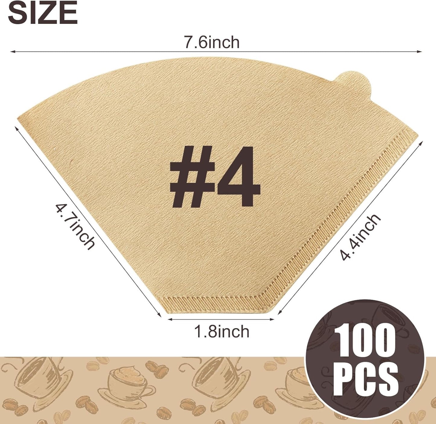 100 Pzas Filtros Café 8-12 Tazas Comp. Ninja