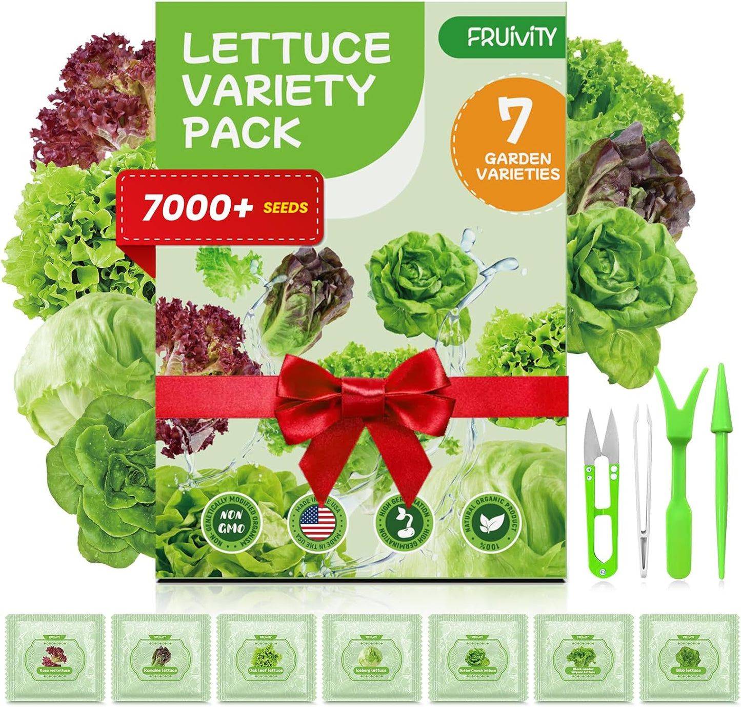 7 Pzas Semillas Lechuga Orgánica 7 Variedades Hidroponía