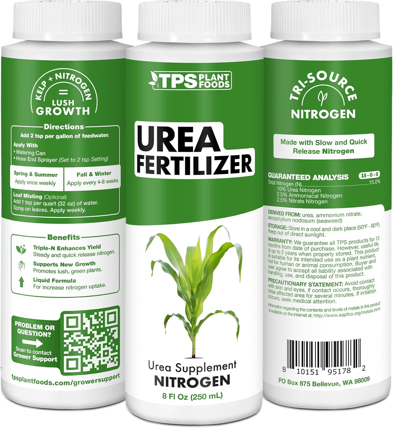 Fertilizante urea 15-0-0 NPK 32oz crecimiento verde