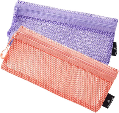 Bolsa malla transparente cosméticos con cremallera 2uds negro gris